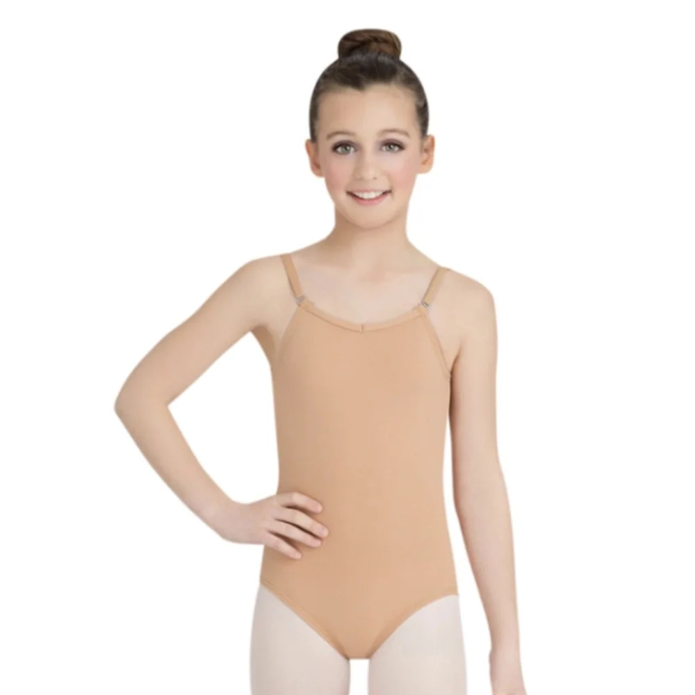 Capezio Camisole Leotard w/ Adjustable Straps Light Suntan Children's Large NWT